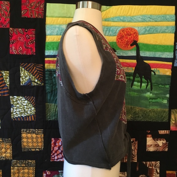 Free People Around The World Embroidered Wrap Top - Picture 5 of 8